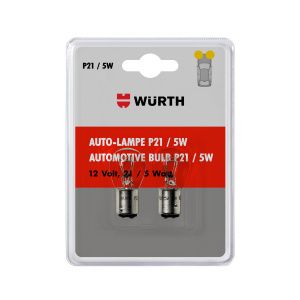 Автолампа тип P21/5W 12V 21/5W, BAY15D, 2 шт в блистере WÜRTH 07209341