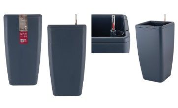 Горшок с автополивом InGreen Munchen 20л с вн.вставкой 8л, квадр, Вулканический серый Пластик Репаблик IG622511026