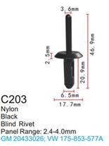 Клипса для крепления внутренней обшивки а/м GM пластиковая, 100 шт Forsage C0203(GM)