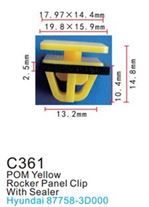 Клипса для крепления внутренней обшивки а/м Хендай пластиковая 100 шт Forsage C0361(Hyundai/Honda)