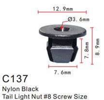 Клипса для крепления внутренней обшивки а/м Фольксваген пластиковая, 100 шт Forsage C0137(VW)