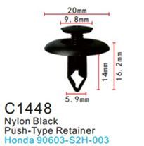 Клипса для крепления внутренней обшивки а/м Хонда пластиковая, 100 шт Forsage C1448(Honda)