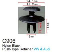 Клипса для крепления внутренней обшивки а/м Фольксваген пластиковая, 100 шт Forsage C0906(VW)