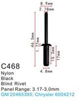 Клипса для крепления внутренней обшивки а/м Крайслер пластиковая, 100шт Forsage клипса C0468(Chrysler)