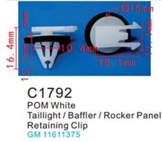 Клипса для крепления внутренней обшивки а/м GM пластиковая, 100 шт Forsage C1792(GM)