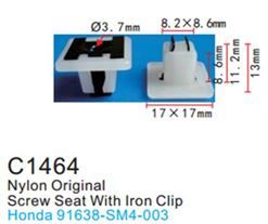 Клипса для крепления внутренней обшивки а/м Хонда пластиковая, 100 шт Forsage C1464(Honda)