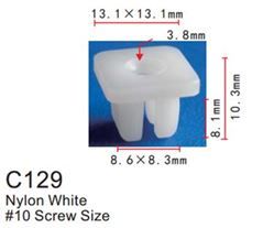 Клипса для крепления внутренней обшивки а/м Хендай/Хонда пластиковая, 100шт Forsage клипса C0129(Hyundai/Honda)