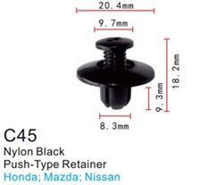Клипса для крепления внутренней обшивки а/м Хонда пластиковая, 100 шт Forsage C0045(Honda)