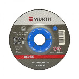 Зачистной круг d 125x6,0 мм, изогн., RED LINE, сталь WÜRTH 0669260126