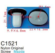 Клипса для крепления внутренней обшивки а/м Мазда пластиковая, 100 шт Forsage C1521(Mazda)