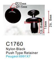 Клипса для крепления внутренней обшивки а/м Пежо пластиковая, 100 шт Forsage C1760(Peugeot)