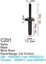 Клипса для крепления внутренней обшивки а/м Крайслер пластиковая 100 шт Forsage C0201(Chrysler)