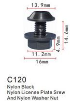 Клипса для крепления внутренней обшивки а/м универсальная пластиковая, 100 шт Forsage C0120(universal)
