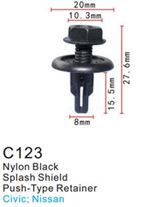 Клипса для крепления внутренней обшивки а/м Ниссан пластиковая, 100 шт Forsage C0123(Nissan)