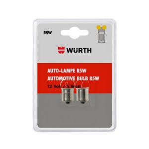 Автолампа тип R5W 12V 5W, BA15S, 2 шт в блистере WÜRTH 07209401