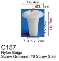 Клипса для крепления внутренней обшивки а/м Хонда, пласт., 100 шт Forsage C0157(Honda)
