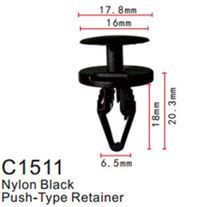 Клипса для крепления внутренней обшивки а/м Фиат/ Фольксваген/ Форд пластиковая 100 шт Forsage клипса C1511(Fiat/VW/Ford)