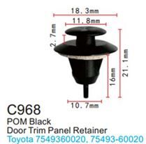 Клипса для крепления внутренней обшивки а/м Тойота пластиковая 100 шт Forsage F-C968(Toyota)