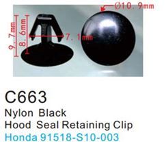 Клипса для крепления внутренней обшивки а/м Хонда пластиковая, 100 шт Forsage C0663(Honda)