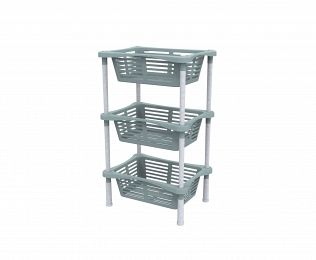 Этажерка с корзинками Krita 3-х секц (серая мистерия) BEROSSI АС 59875000
