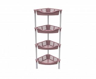 Этажерка угловая с корзинками Krita 4-х секц (коралл) BEROSSI АС 60570000