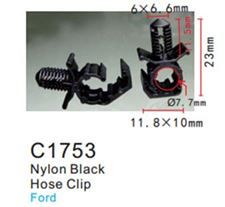 Клипса для крепления внутренней обшивки а/м Форд пластиковая, 100 шт Forsage C1753(Ford)