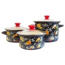 Набор кастрюь Сыр-5-1-Экстра, 1.5, 2.3, 5 л, корич. Керченский металлургический завод 51904-СЫР
