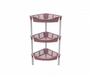 Этажерка угловая с корзинками Krita 3-х секц (коралл) BEROSSI АС 60470000