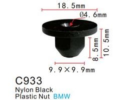 Клипса для крепления внутренней обшивки европейских а/м пластиковая 100 шт Forsage F-C933(Europeancar)