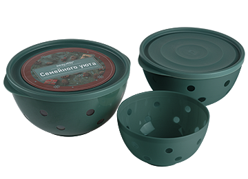 Набор салатников круглых Семейного уюта шт., серая мистерия BEROSSI ИК 53875000