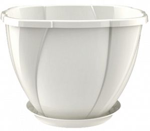 Кашпо Gloria 6 л с поддоном (снежно-белый) BEROSSI АС 28401000