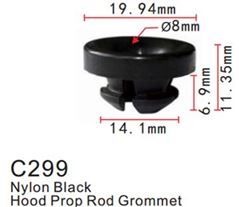Клипса для крепления внутренней обшивки а/м Хендай/ Хонда пластиковая, 100 шт Forsage C0299(Hyundai/Honda)