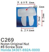 Клипса для крепления внутренней обшивки а/м Хонда пластиковая, 100 шт Forsage C0269(Honda)