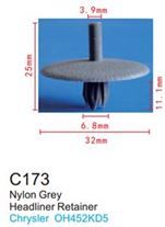 Клипса для крепления внутренней обшивки а/м Крайслер пластиковая, 100 шт Forsage C0173(Chrysler)