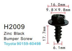 Клипса для крепления внутренней обшивки а/м Тойота металлическая 100 шт Forsage F-H2009(Toyota)