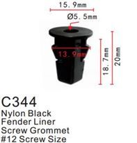 Клипса для крепления внутренней обшивки а/м Тойота пластиковая, 100 шт Forsage C0344(Toyota)