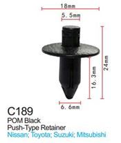 Клипса для крепления внутренней обшивки а/м Ниссан/ Пежо/ Рено пластиковая, 100 шт Forsage C0189(Nissan/Peugeot/Renault)