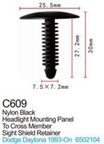 Клипса для крепления внутренней обшивки а/м Крайслер пластиковая 100 шт Forsage F-C609(Chrysler)