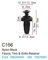 Клипса для крепления внутренней обшивки а/м Крайслер/ Линкольн/ Ленд Ровер пластиковая, 100 шт Forsage C0156(Chrysler/Lincoln/Land Rover)