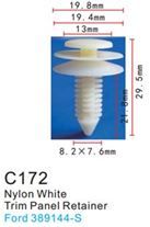 Клипса для крепления внутренней обшивки а/м Форд пластиковая, 100 шт Forsage C0172(Ford)