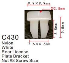 Клипса для крепления внутренней обшивки а/м Ниссан/ Пежо/ Рено пластиковая, 100 шт Forsage C0430(Nissan/Peugeot/Renault)