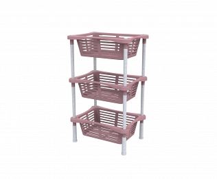 Этажерка с корзинками Krita 3-х секц (коралл) BEROSSI АС 59870000