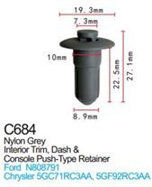 Клипса для крепления внутренней обшивки а/м Форд пластиковая, 100 шт Forsage C0684(Ford)