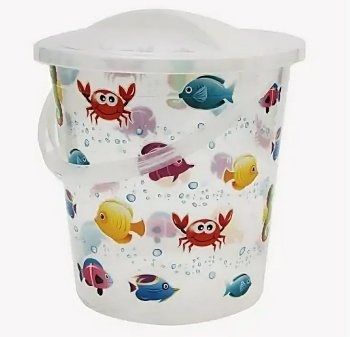 Ведро пластиковое без крышки "Декор" "риум", 14 л, прозрачный РУССПЛАСТ РП-1017 Аква