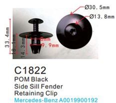 Клипса для крепления внутренней обшивки а/м Мерседес пластиковая 100 шт Forsage F-C1822(Mersedes)