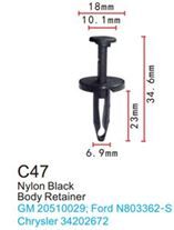 Клипса для крепления внутренней обшивки а/м Крайслер пластиковая, 100 шт Forsage C0047(Chrysler)