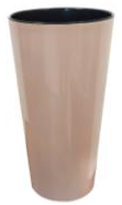 Кашпо для цветов со вставкой КАМЕЛИЯ, h=260, d=140, вставка 130мм, капучино Гарденпласт 00046