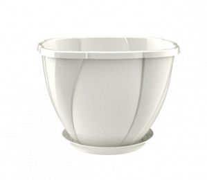 Кашпо Gloria 1,5 л с поддоном (снежно-белый) BEROSSI АС 28101000