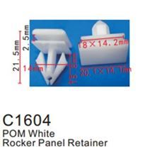Клипса для крепления внутренней обшивки а/м Крайслер пластиковая, 100 шт Forsage C1604(Chrysler)