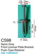 Клипса для крепления внутренней обшивки а/м GM пластиковая, 100 шт Forsage C0598(GM)